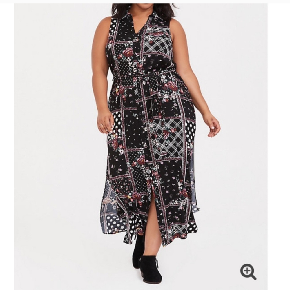 Torrid sleeveless collared maxi dress